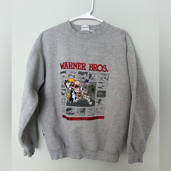 Warner Bros. Other - VINTAGE Warner Bros. Gray Cartoon Graphic Crew Neck Sweater, SMALL
